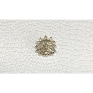 KM Vintage Sterling Silver 3D Hollow Smiling Sun Sunburst Pendant 4.5 Grams 3/4”